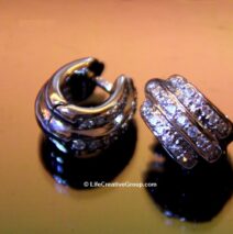 3 Rolls Hooks Diamond Earrings 1CT